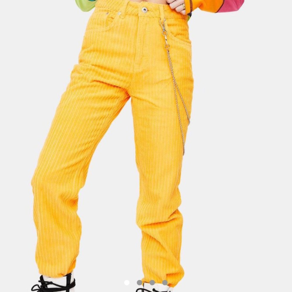 Ragged priest yellow jumbo cord pants
